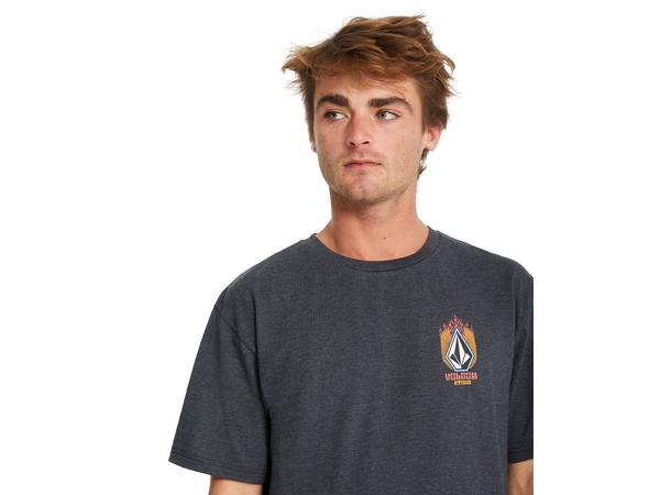 Volcom Draggin Stone HTH SS Tee Heather Black - M 