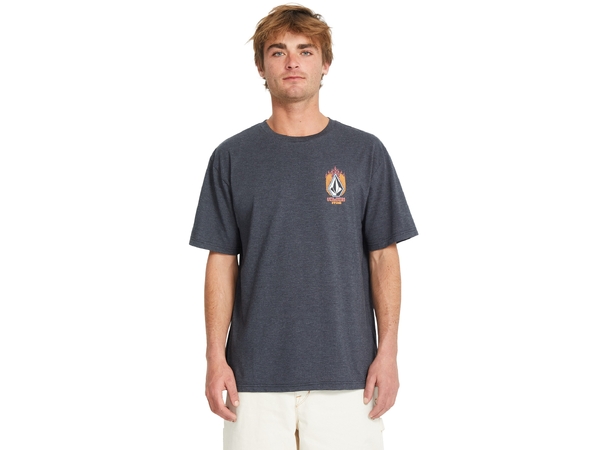 Volcom Draggin Stone HTH SS Tee Heather Black - M 