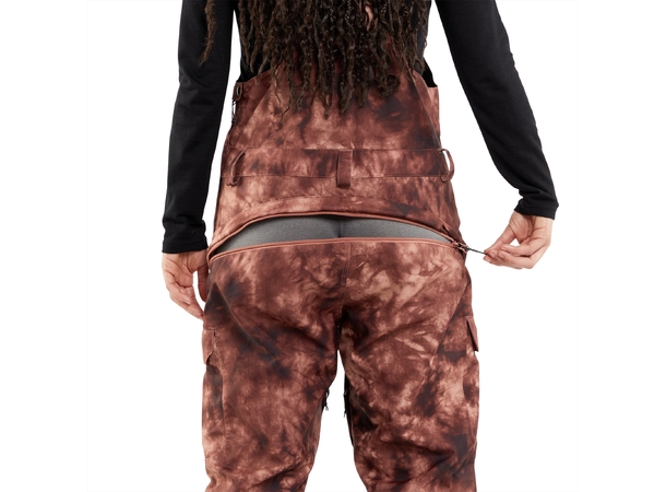 Volcom Creston 3D Stretch Bib Overall Pink Salt Wash - L 