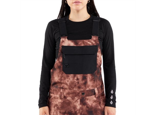 Volcom Creston 3D Stretch Bib Overall Pink Salt Wash - L 