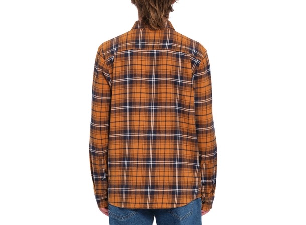 Volcom Caden Plaid LS Chestnut Brown - S 