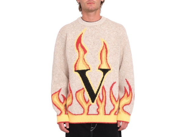 Volcom Fergadelic Sweater Dirty White - L 