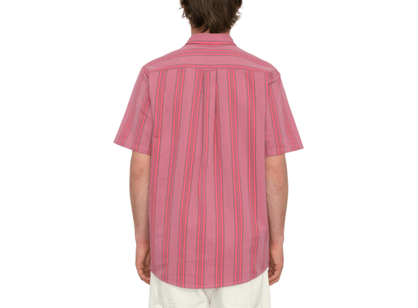 Volcom Newbar Stripe SS Washed Ruby - S 