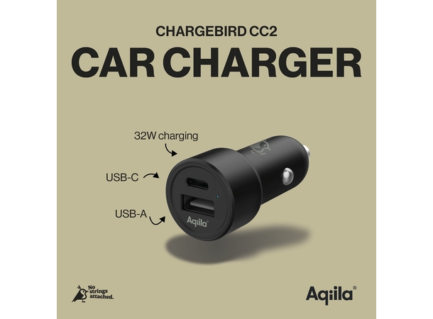 Aqiila Chargebird CC2 USB-C/USB-A Carcharger 