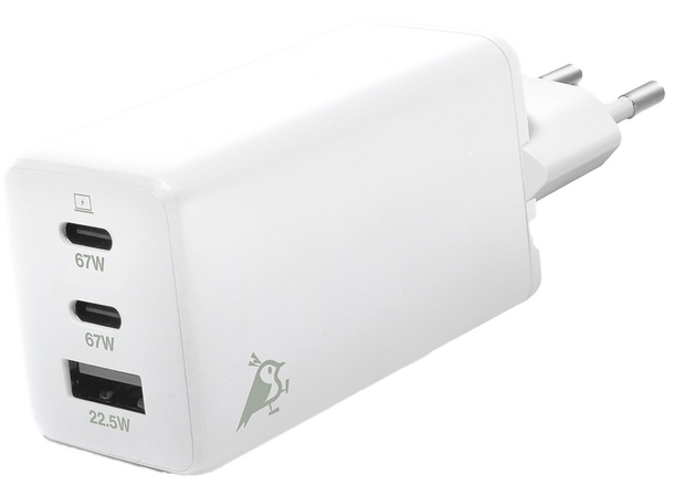 Aqiila Chargebird W3 65W 2xUSB-C/USB-A Wallcharger 