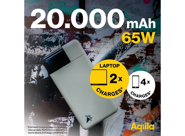Aqiila Powerbird B20M+ 20000 mAh 65W Powerbank for mobile & laptop - Moss 