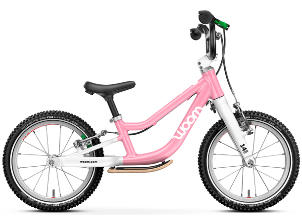 Woom Go 1 Plus 14" Powder Pink 4,45kg, 3-4,5 år, 95-110cm 
