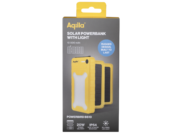 Aqiila Powerbird BS10 Solar Powerbank 10k mAh 