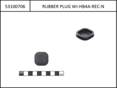 Rubber Plug rectangular f. Interface without Logo, black