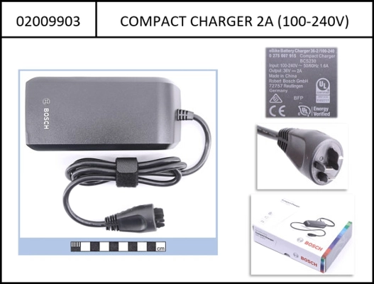 Bosch charger 2A compact Gen2 Active+Performance incl. power cord 