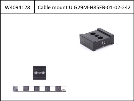 Fastening block "U" for U-Profile black, for eCRP Type1 