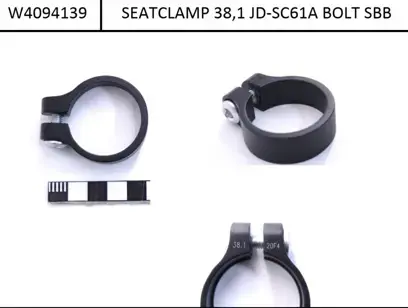 Seat post clamp, 38,1mm For 34,9mm seat tube 