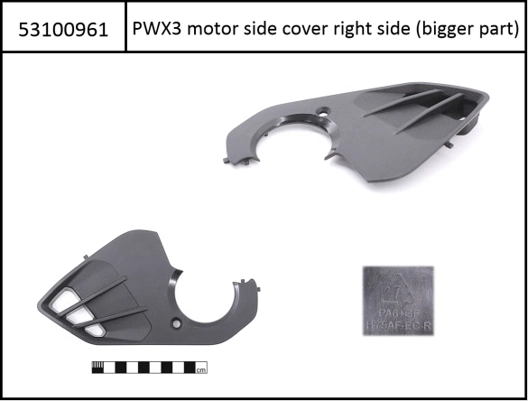 Motor Cover right (large) Yamaha PW-X3 black, for PW-X3 i630Wh/i750Wh 