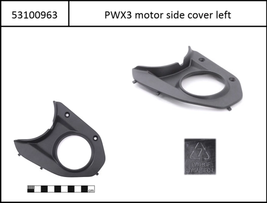 Motor Cover left Yamaha PW-X3 black, for PW-X3 i630Wh/i750Wh 