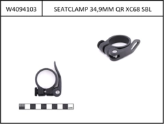 Seat clamp with quick release black, 34,9mm for 31,6mm seatpost