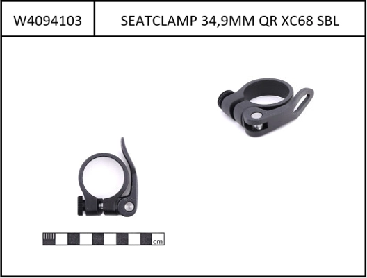 Seat clamp with quick release black, 34,9mm for 31,6mm seatpost 