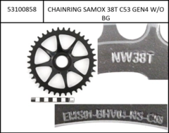 Direct mount Chainring 38Z Samox Steel for Bosch Gen4, w/o BG, C53