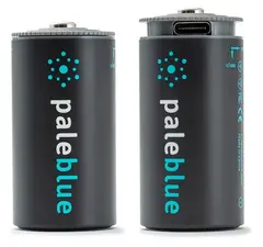 Pale Blue Li-Ion Rechargeable C Battery 2 pack of C Cell with 2x1 USB-C cable