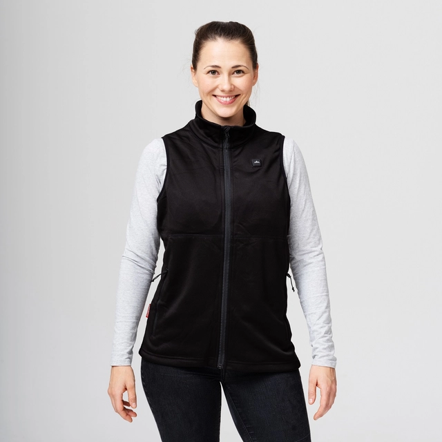 HeatX Heated Fleece Vest Womens XS Black 