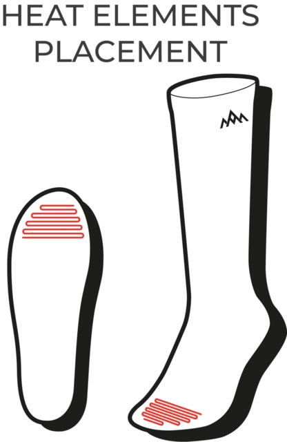 HeatX Heated Technical Socks S Red/Black - EU37/39 