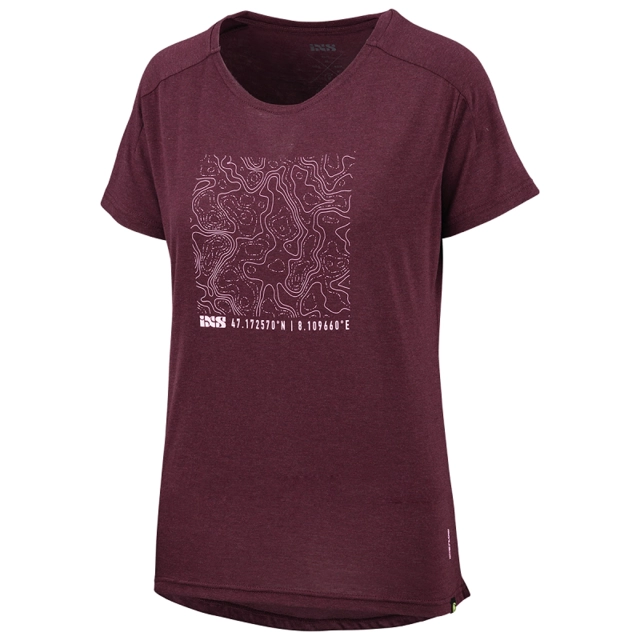 iXS Flow Women Tech tee Contour Raisin- 36 