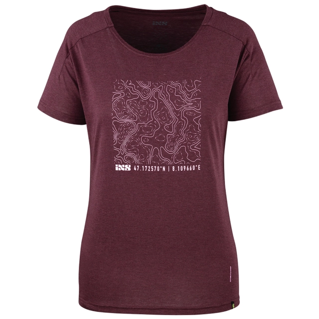 iXS Flow Women Tech tee Contour Raisin- 36 