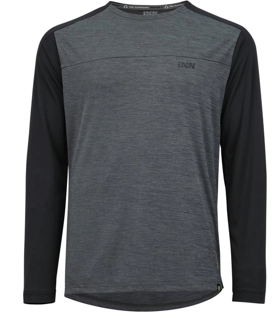 iXS Flow X LS Kids Jersey Graphite/Solid Black- S 