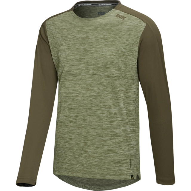 iXS Flow X LS Jersey Olive/Solid Dark Olive - XS 