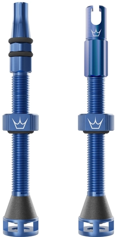 Peaty's Holeshot Fast Flow Valves 60mm Navy - 1 pair