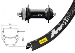 Wheel 27,5 front / Shimano XT, Mavic XM 9x100mm, Centerlock, 19mm