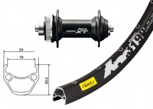 Wheel 27,5 front / Shimano XT, Mavic XM 9x100mm, Centerlock, 19mm 