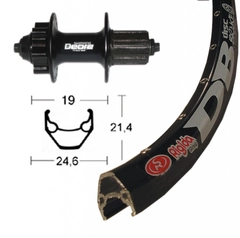 Wheel 28 rea disc Deore/Rigida ZAC 2000 9x135mm, 6-bolt, 19mm