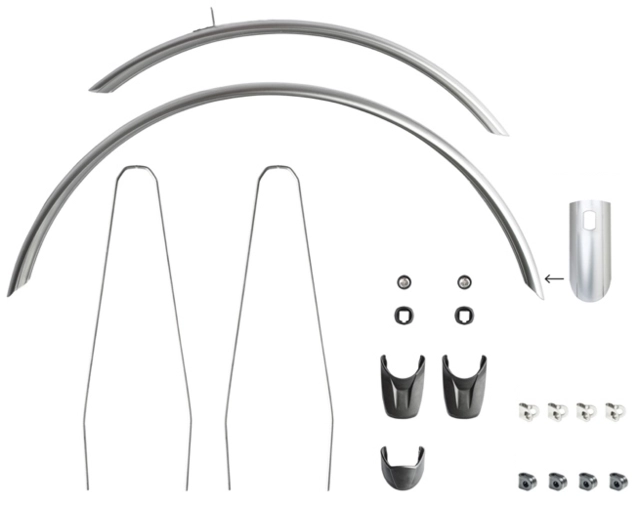Eurofender fender set 27,5" 65mm, Black matt 