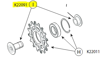 Idler bolt and spacer GT Force Crb >22, Set 