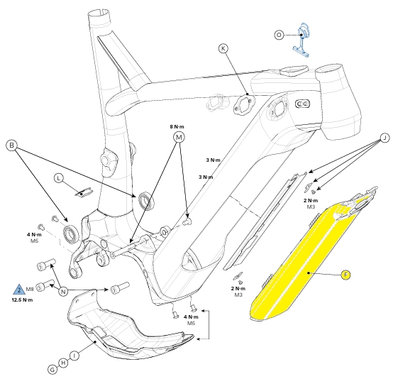 Amp+ e8036 Battery Cover DT Bottom Exit eForce MY20-22 