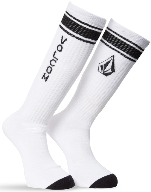 Volcom High Stripe Sock Pr White - One Size 