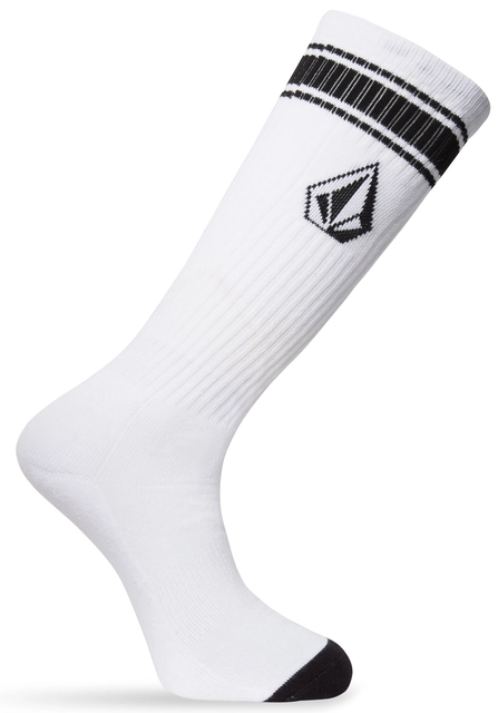 Volcom High Stripe Sock Pr White - One Size 