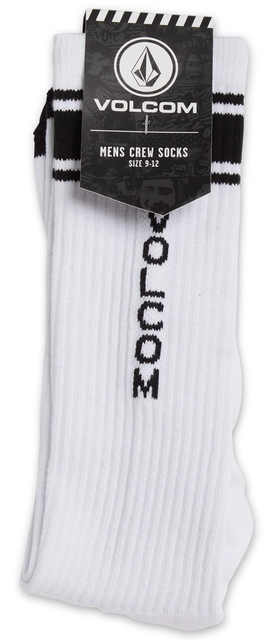 Volcom High Stripe Sock Pr White - One Size 