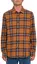 Volcom Caden Plaid LS Chestnut Brown - XS 