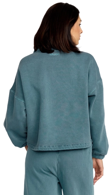 Volcom Stone Soft Quarter Zip Emerald Green - L 