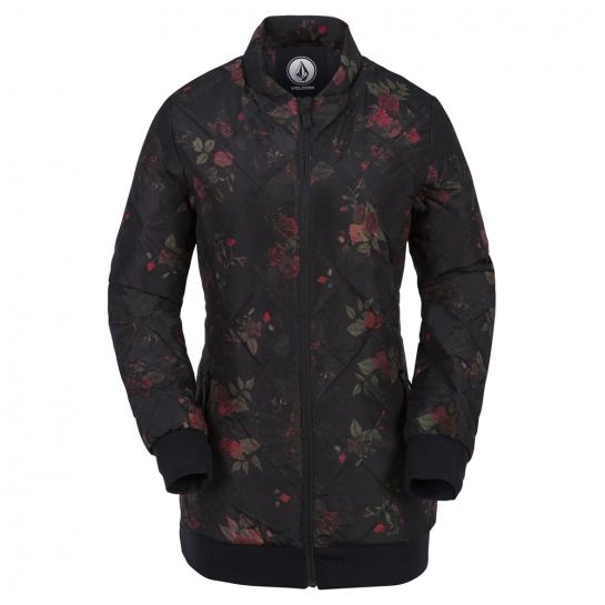 Volcom Casco Down Puff Jkt Black Floral Print - S 
