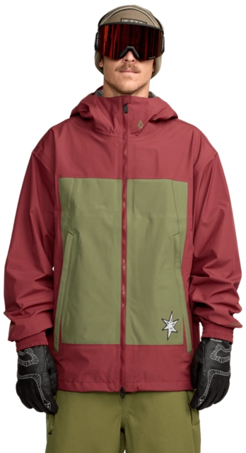 Volcom Arthur 3L Jacket Burnt Red - L 