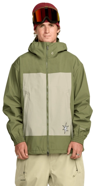 Volcom Arthur 3L Jacket Dark Olive - L 