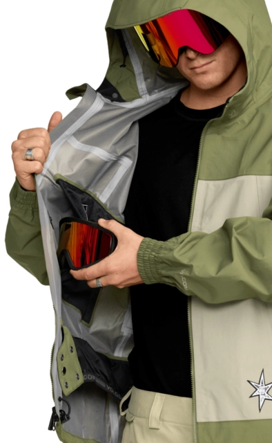 Volcom Arthur 3L Jacket Dark Olive - L 