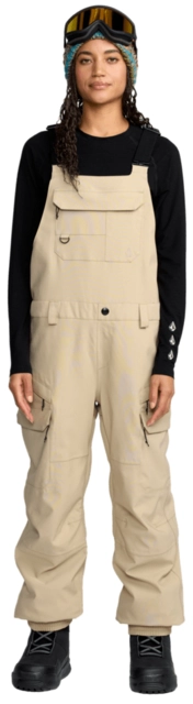 Volcom Creston 3D Stretch Bib Overall Oatmeal - L 