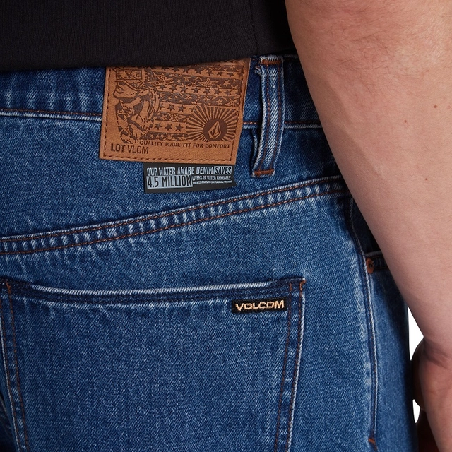 Volcom Billow Denim Short Oliver Mid Blue - 28 