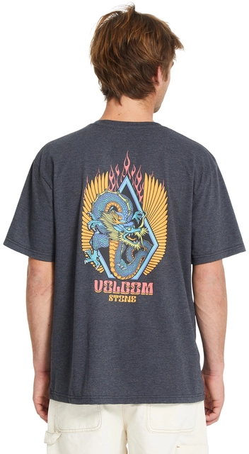 Volcom Draggin Stone HTH SS Tee Heather Black - L 