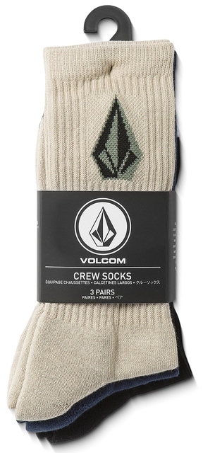 Volcom Full Stone Mix Sock 3Pk Pale Khaki - One Size 