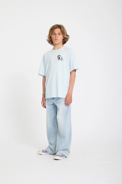 Volcom Aura Basic SS Tee Light Blue Acid - L/12år 